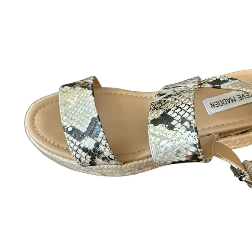 Steve Madden Women's Espadrille Wedge Sandals Size 8 Python Print - Picture 9 of 11